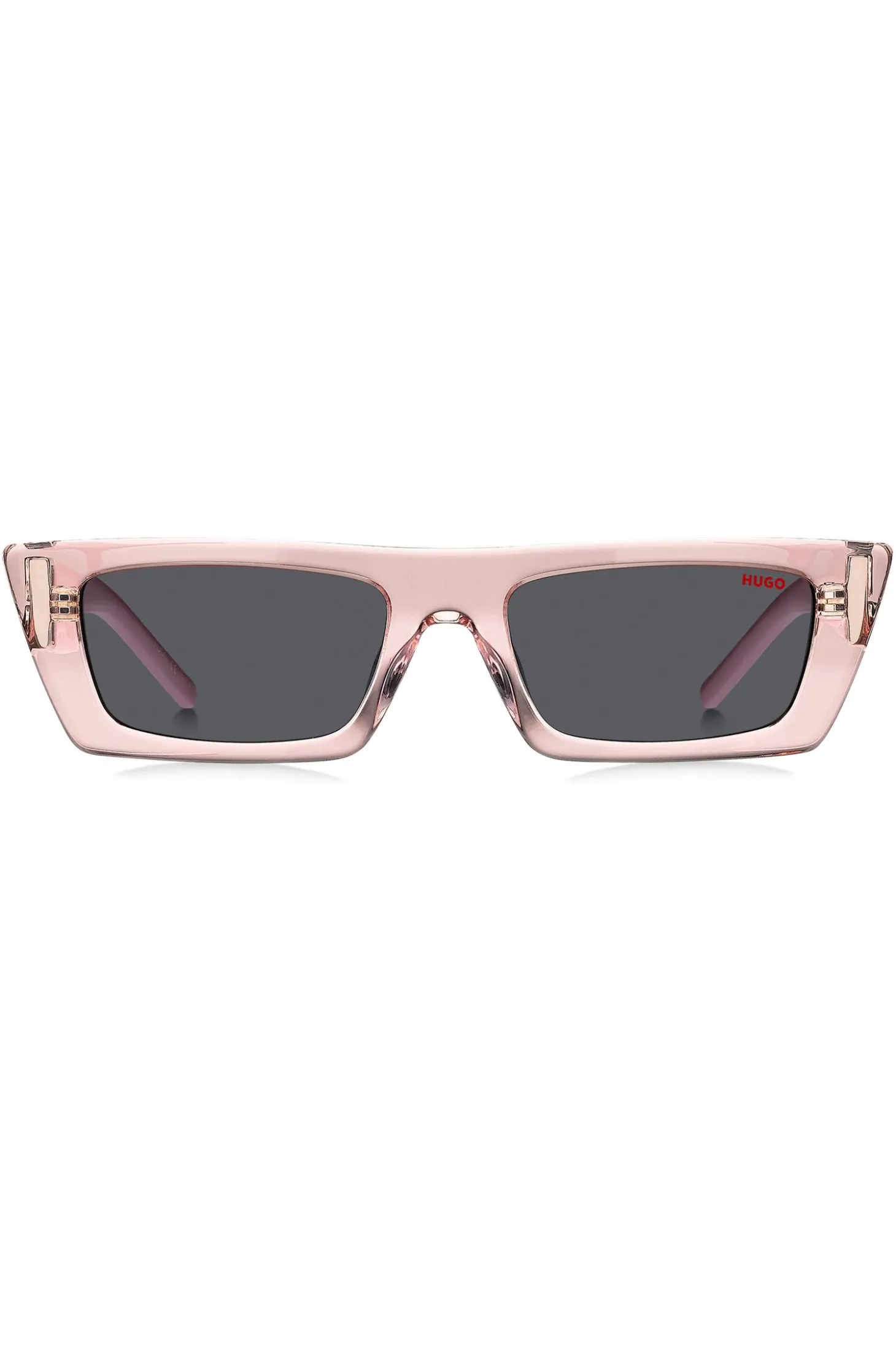 Pink-acetate sunglasses with 3D monogram