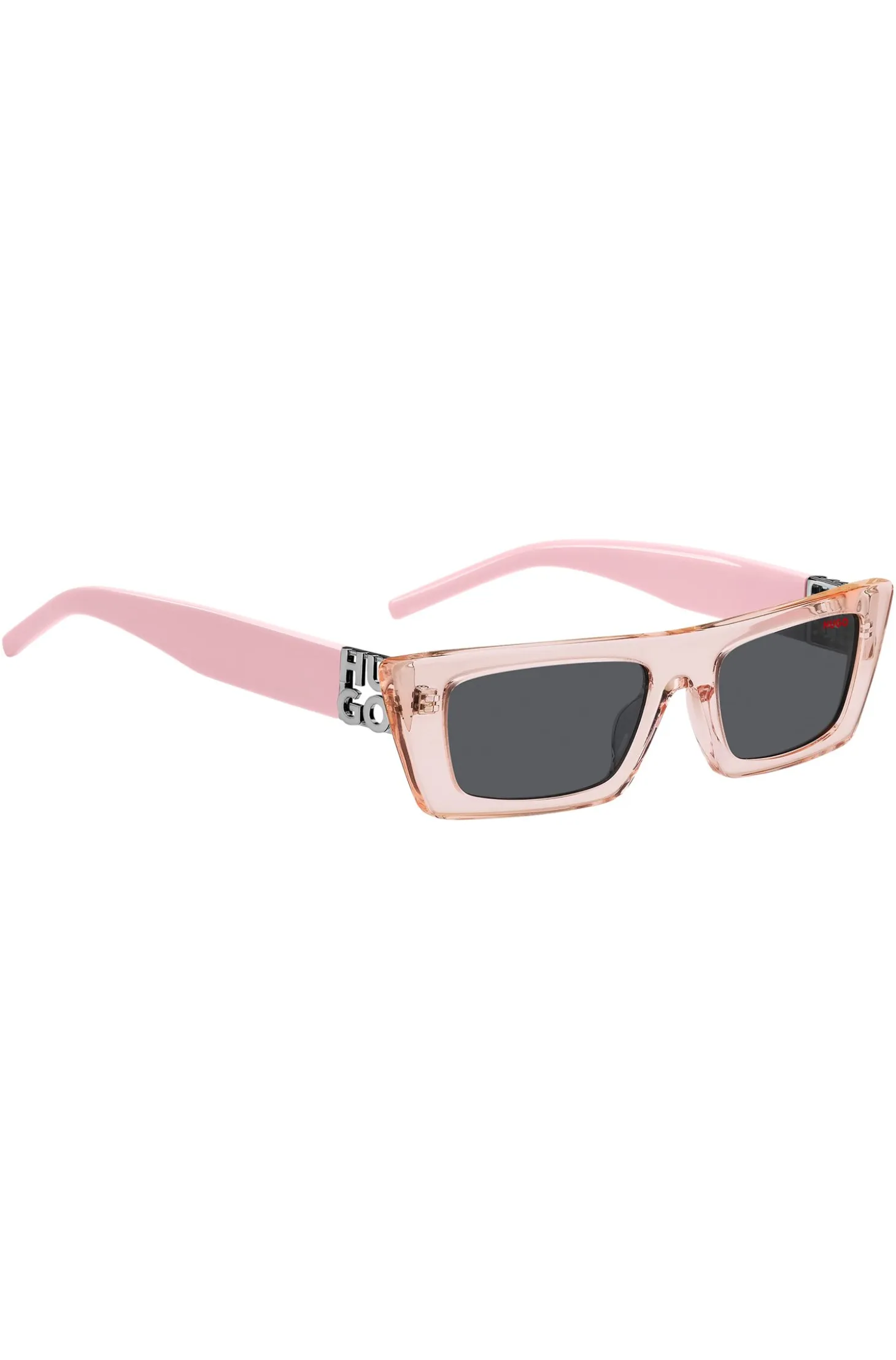 Pink-acetate sunglasses with 3D monogram
