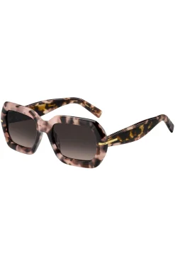 Pink-Havana sunglasses with gold-tone hinges