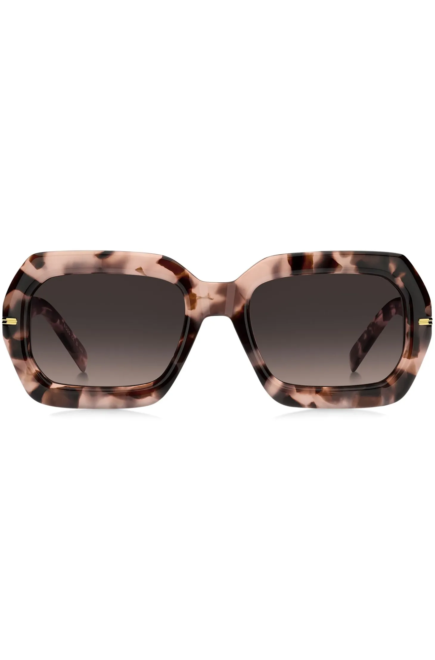 Pink-Havana sunglasses with gold-tone hinges