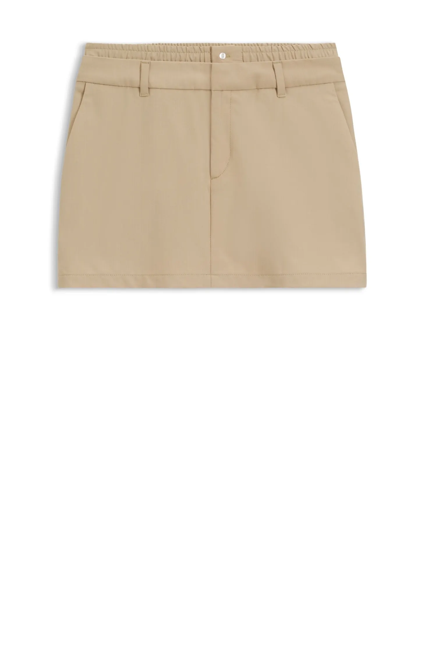 Pinstripe mini skirt with double waistband