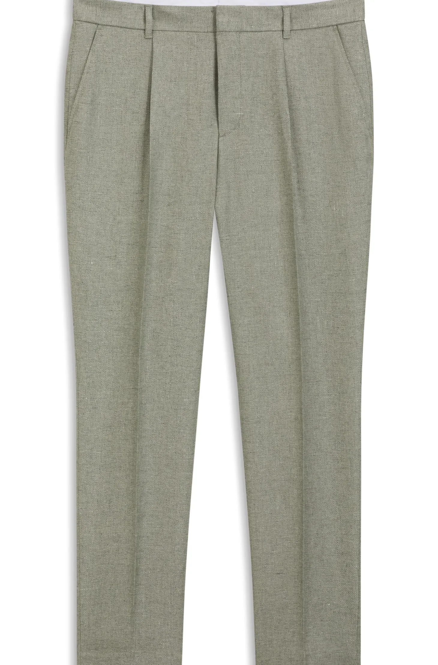 Pleat-front trousers in a linen blend