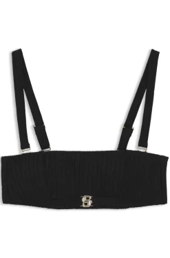 Plissé bandeau bikini top with Double B monogram
