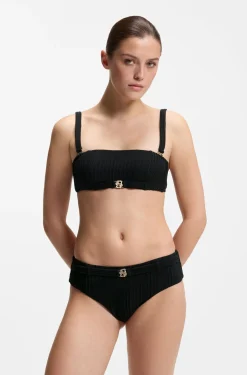 Plissé bandeau bikini top with Double B monogram