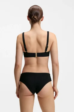 Plissé bandeau bikini top with Double B monogram