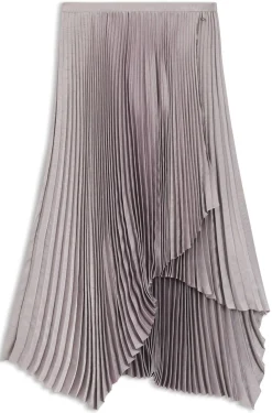 Plissé-pleat skirt in crinkle satin