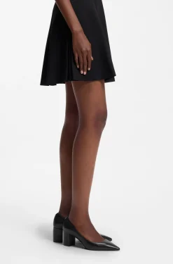 Pointed-toe pumps in nappa leather with chunky heel