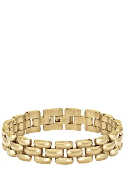 Polished bracelet with engraved logo detail