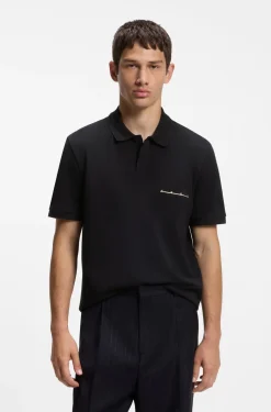 Polo shirt in cotton piqué with logo detail