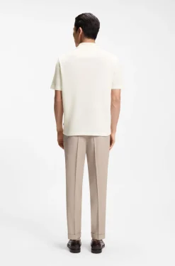Polo shirt in Italian-made cotton and linen