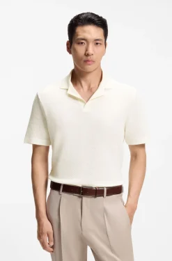 Polo shirt in Italian-made cotton and linen