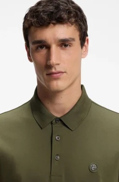 Polo shirt in mercerised cotton with Double B monogram