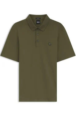 Polo shirt in mercerised cotton with Double B monogram