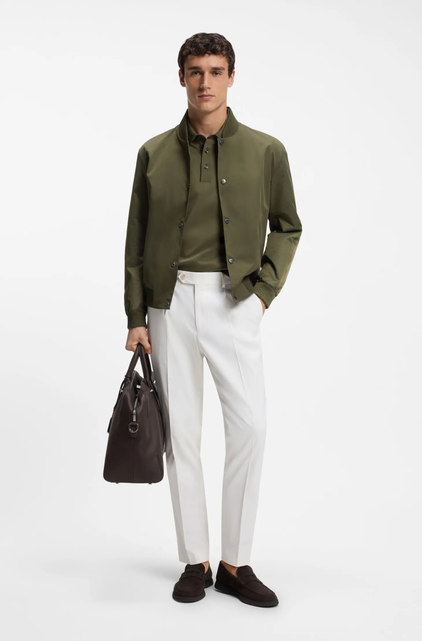 Polo shirt in mercerised cotton with Double B monogram