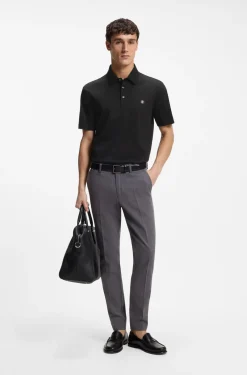 Polo shirt in mercerised cotton with Double B monogram