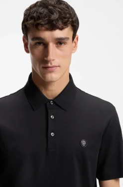 Polo shirt in mercerised cotton with Double B monogram