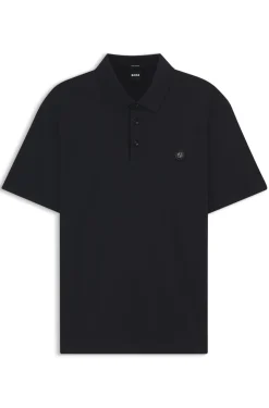 Polo shirt in mercerised cotton with Double B monogram