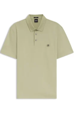 Polo shirt in mercerised cotton with Double B monogram