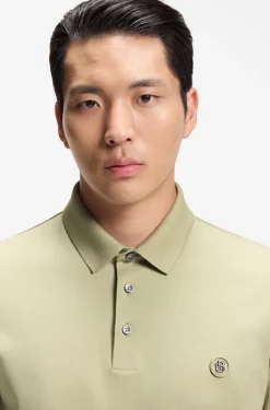 Polo shirt in mercerised cotton with Double B monogram