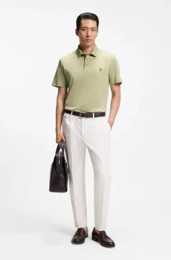 Polo shirt in mercerised cotton with Double B monogram