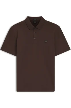 Polo shirt in mercerised cotton with Double B monogram