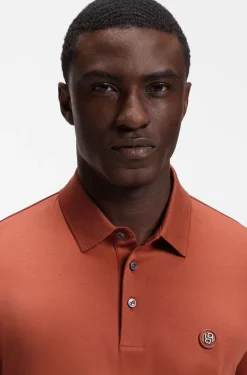 Polo shirt in mercerised cotton with Double B monogram