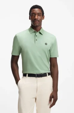 Polo shirt in mercerised cotton with Double B monogram