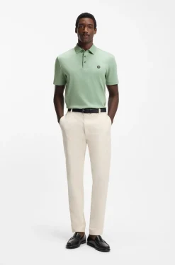 Polo shirt in mercerised cotton with Double B monogram