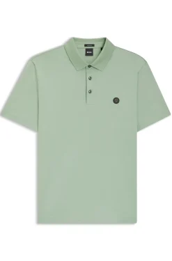 Polo shirt in mercerised cotton with Double B monogram