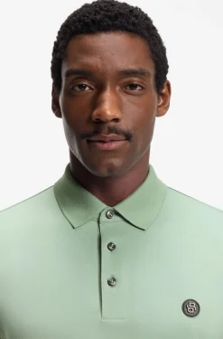 Polo shirt in mercerised cotton with Double B monogram