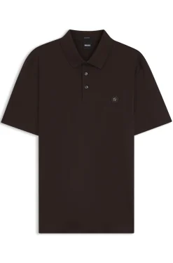 Polo shirt in mercerised cotton with Double B monogram