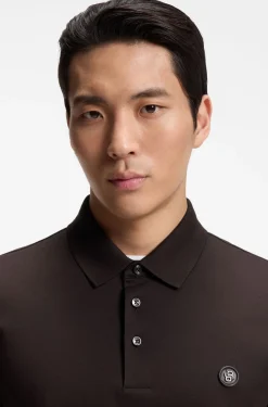 Polo shirt in mercerised cotton with Double B monogram