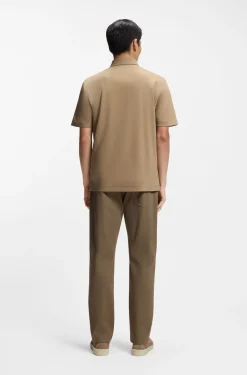 Polo shirt in mercerised cotton with Double B monogram