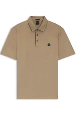 Polo shirt in mercerised cotton with Double B monogram