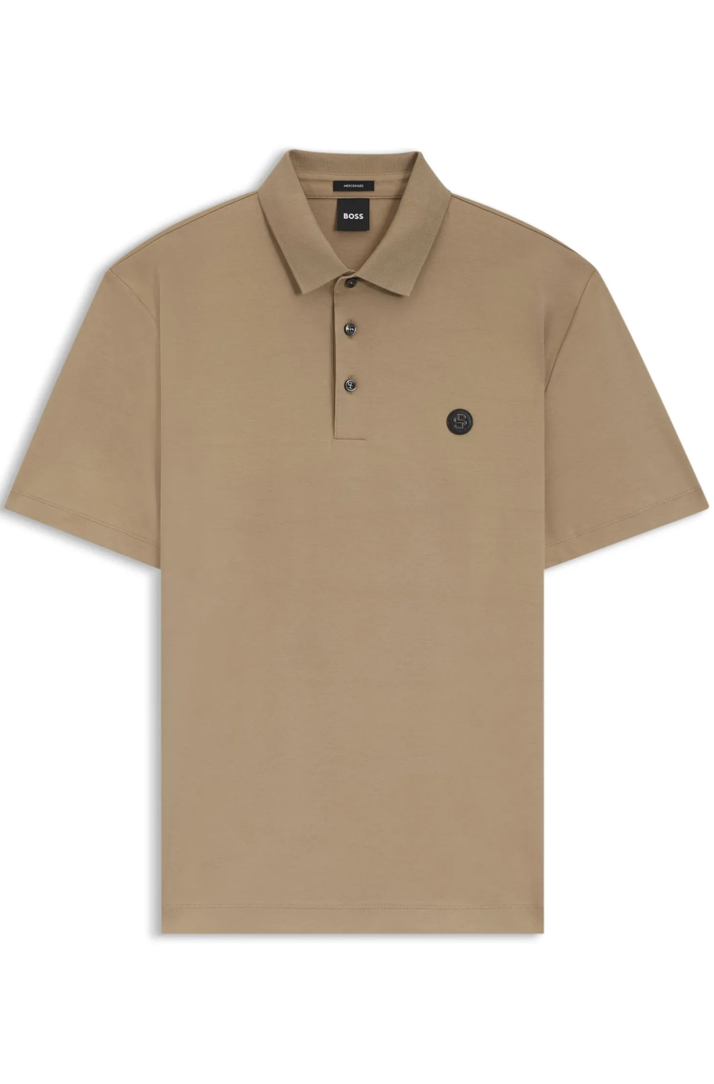 Polo shirt in mercerised cotton with Double B monogram