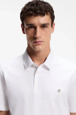Polo shirt in mercerised cotton with Double B monogram