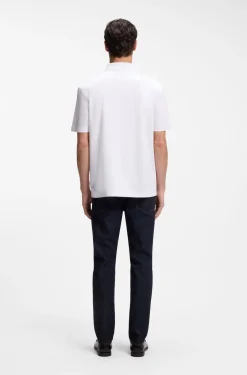 Polo shirt in mercerised cotton with Double B monogram