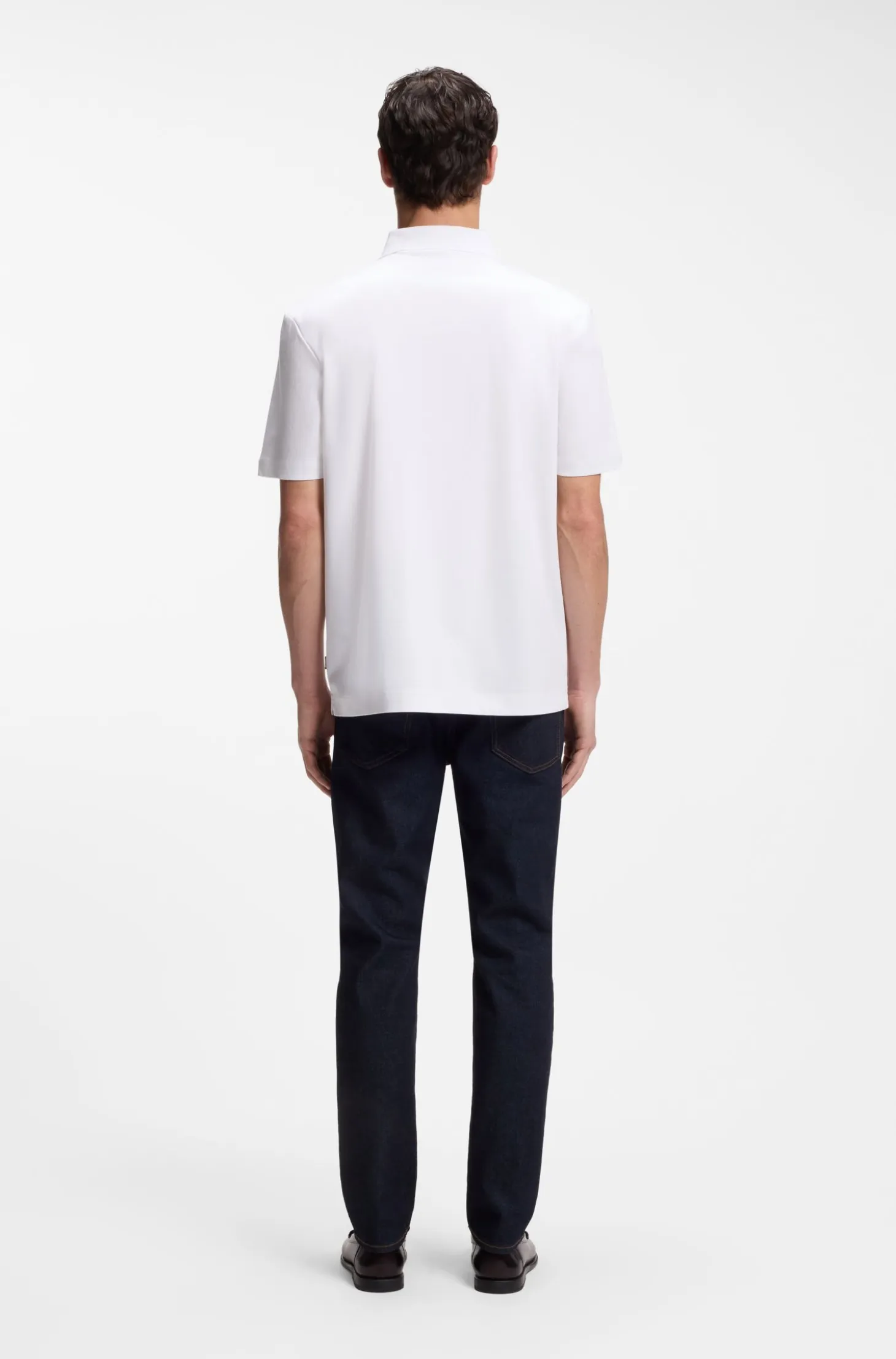 Polo shirt in mercerised cotton with Double B monogram