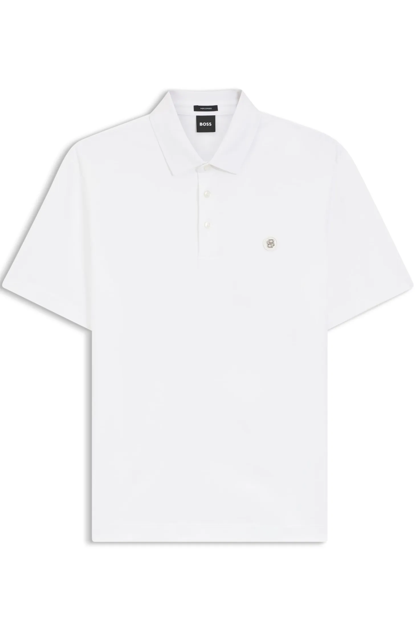 Polo shirt in mercerised cotton with Double B monogram