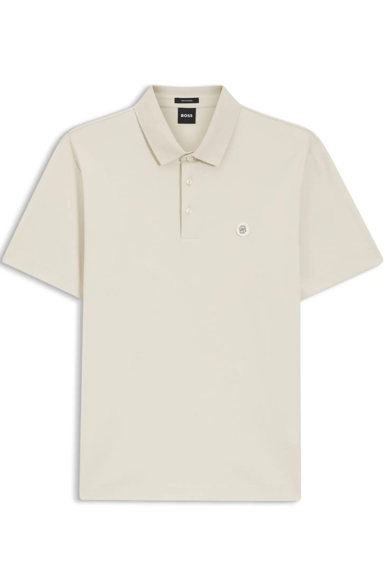 Polo shirt in mercerised cotton with Double B monogram