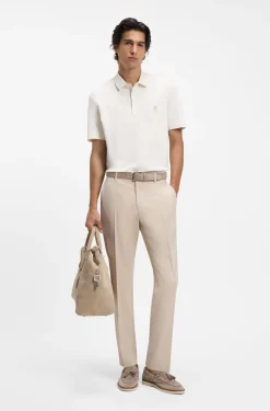 Polo shirt in mercerised cotton with Double B monogram