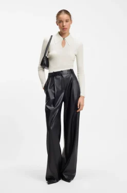 Polo sweater in a wool blend with cashmere