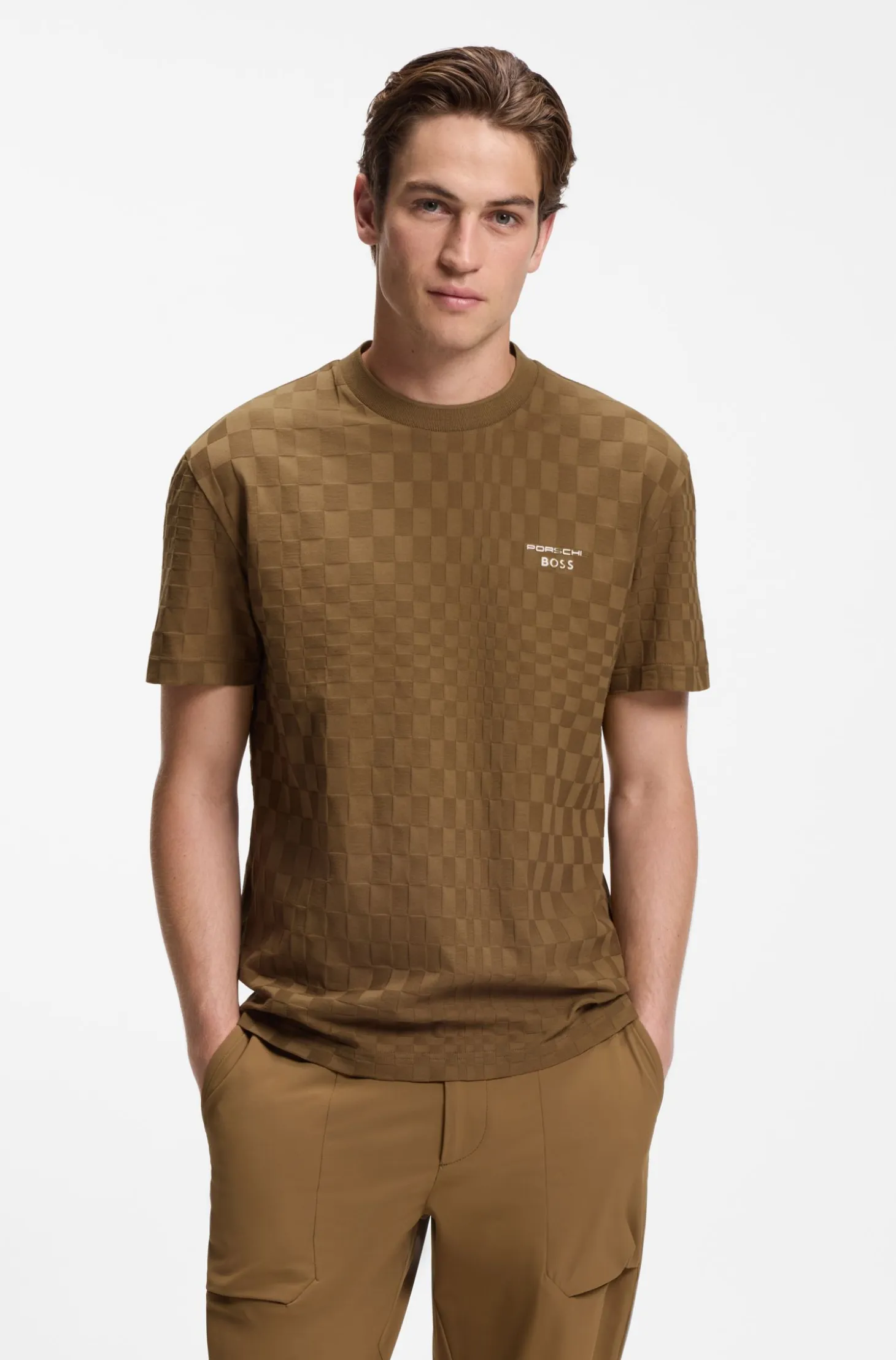 Porsche x BOSS cotton T-shirt with Pasha pattern