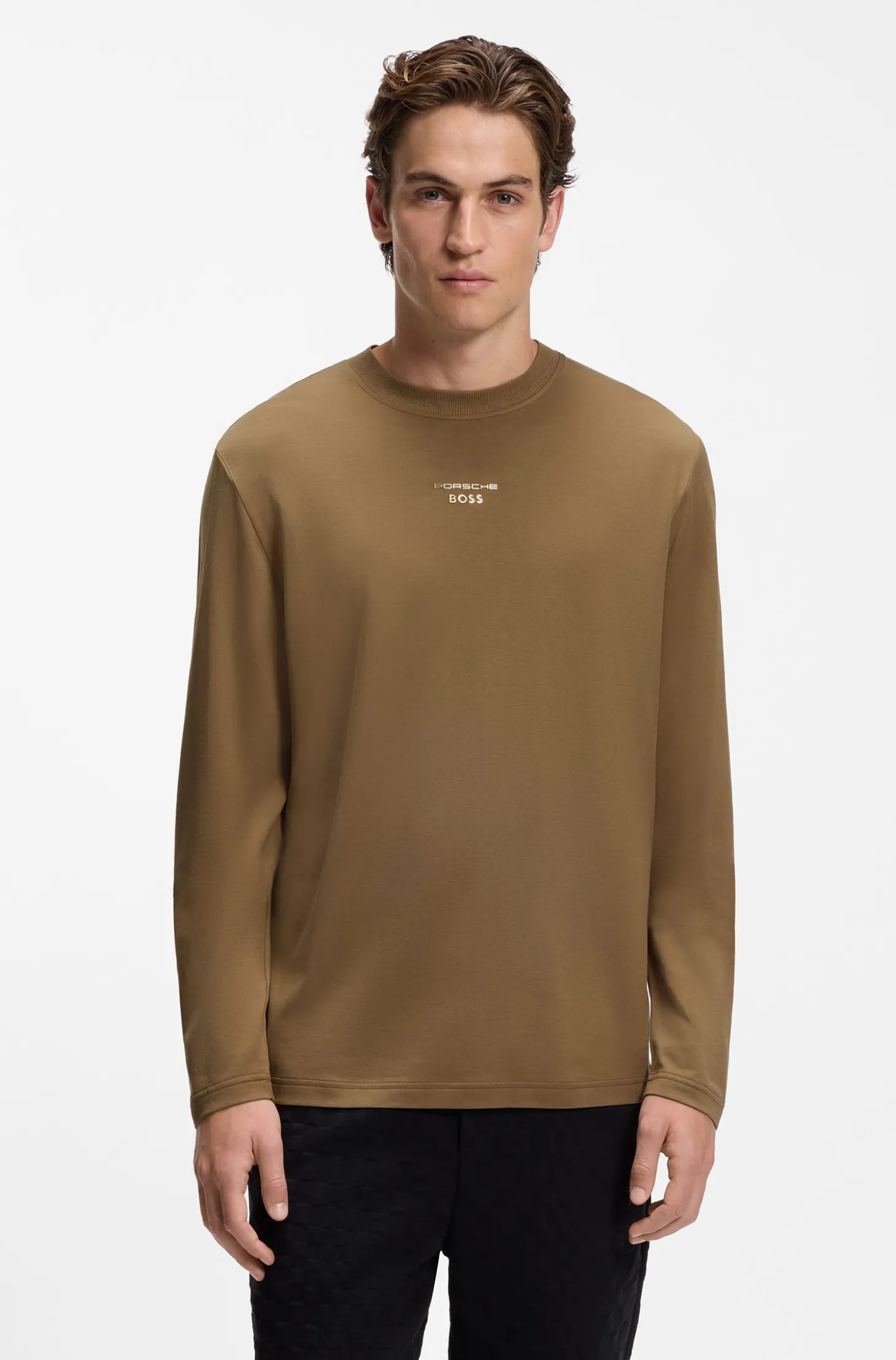 Porsche x BOSS long-sleeved T-shirt with gloss logo