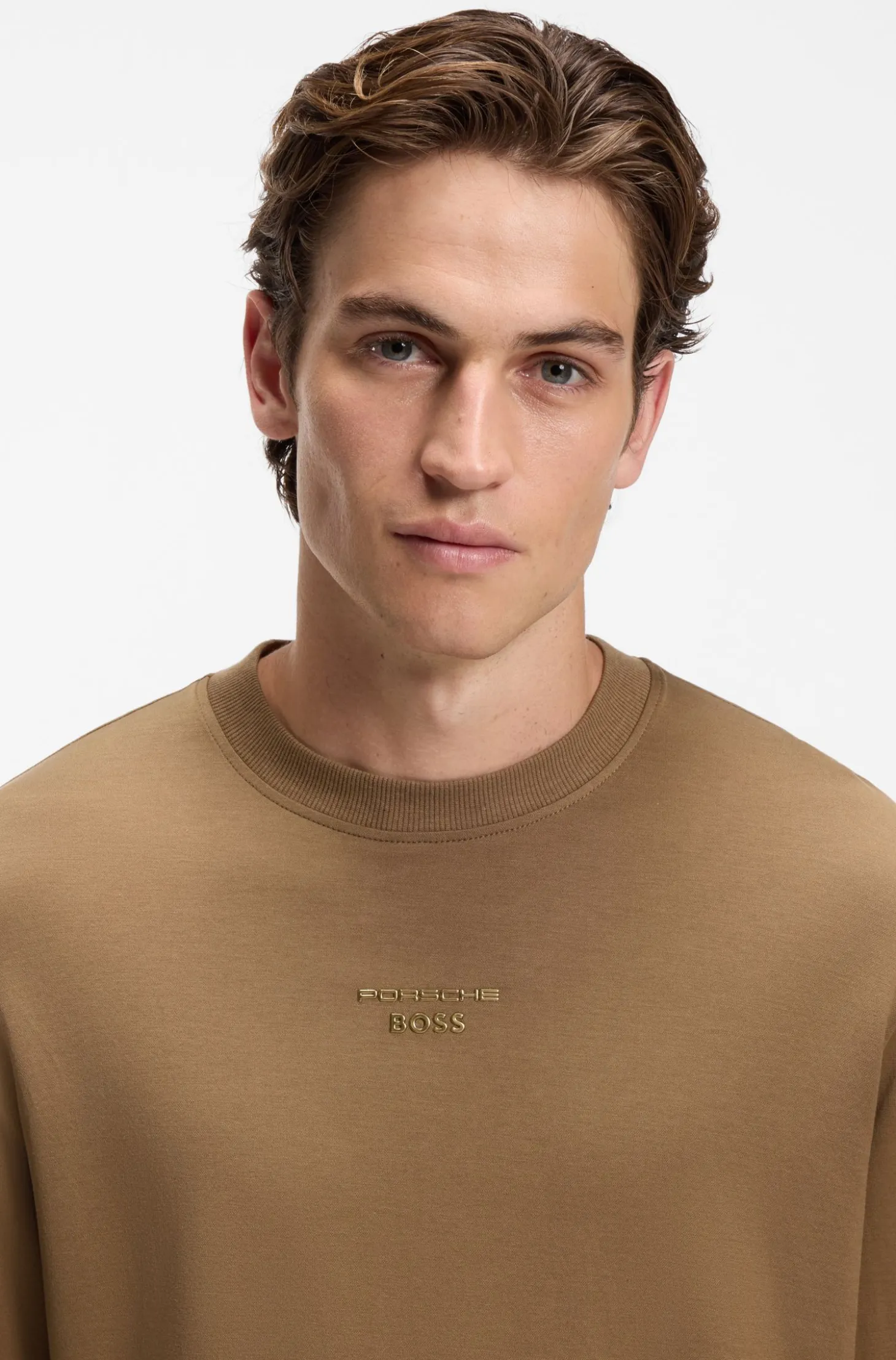 Porsche x BOSS long-sleeved T-shirt with gloss logo