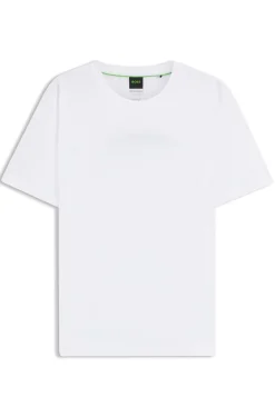 Porsche x BOSS mercerised-cotton T-shirt with rear graphics