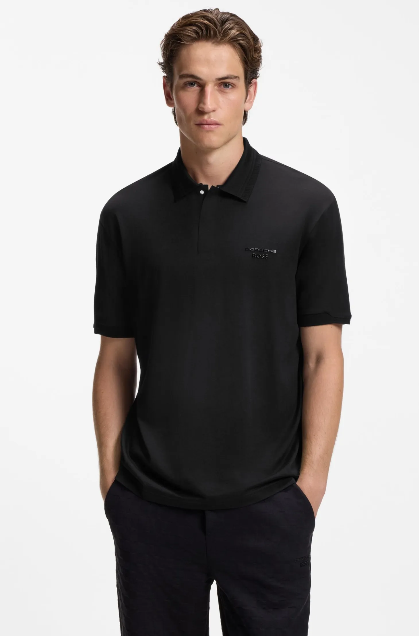 Porsche x BOSS polo shirt with gloss branding