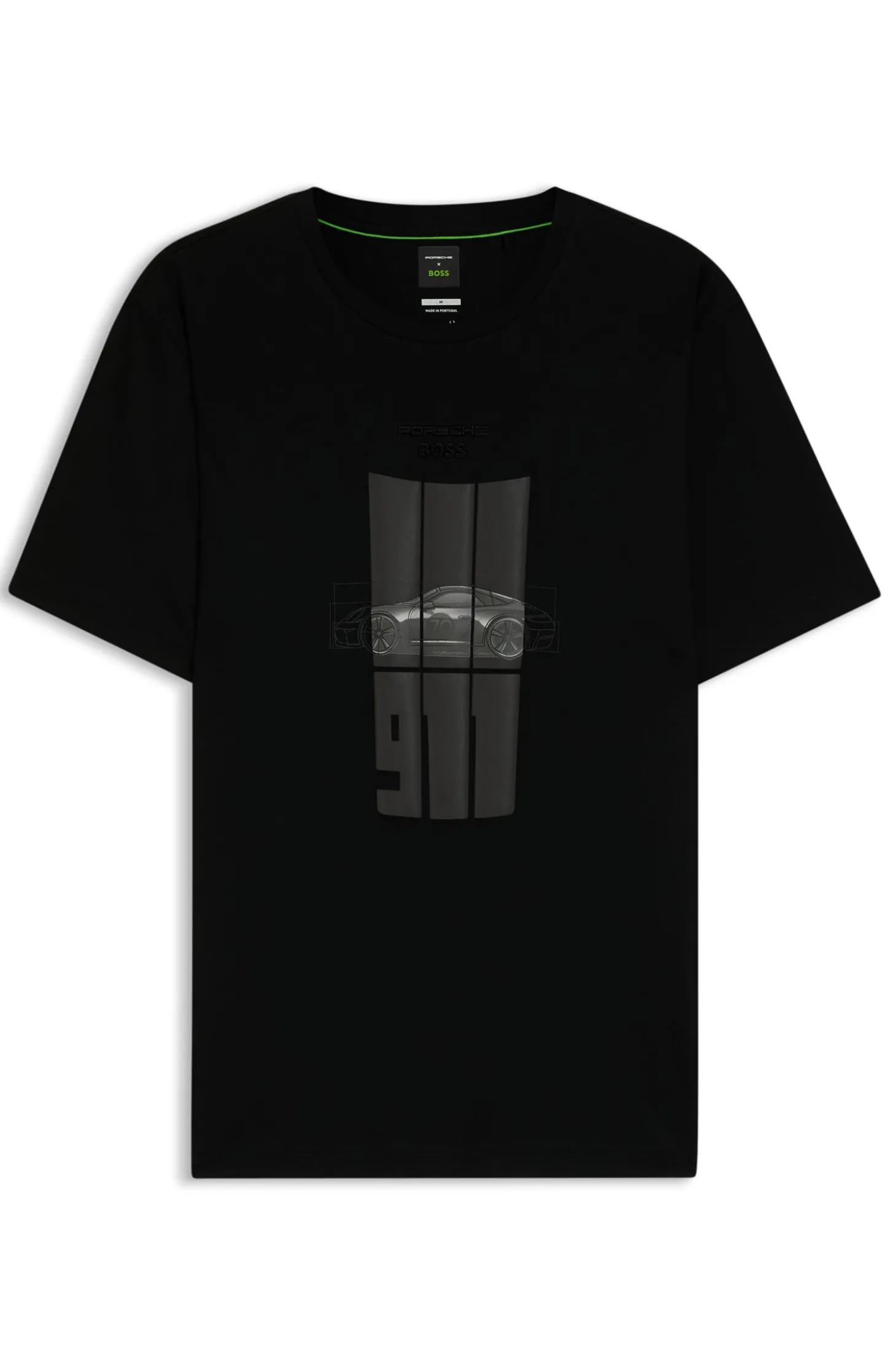 Porsche x BOSS T-shirt in mercerized cotton with reflective graphic print