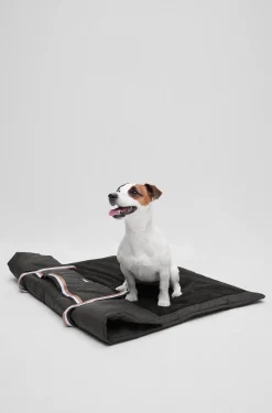Portable dog mat with sherpa lining