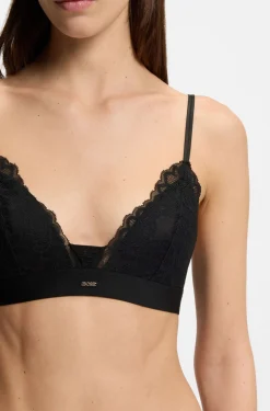 Premium lace bralette with mesh pleating